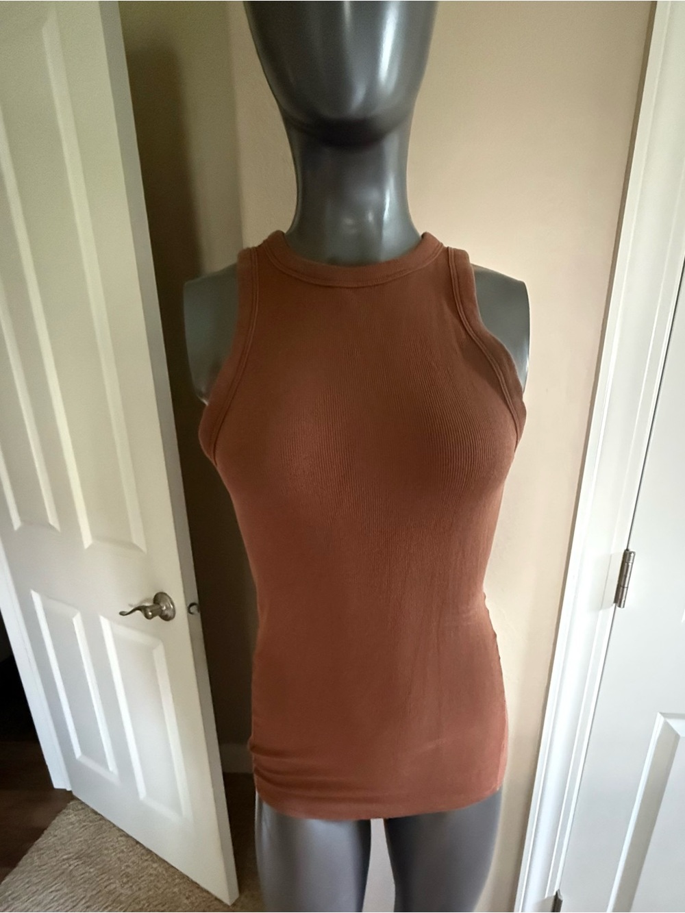 lululemon athletica Ribbed Tank Top in Rust Brown
